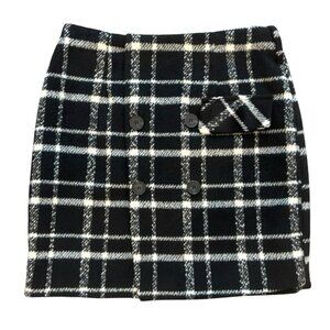 Romeo + Juliet Couture Black White Plaid Mini Skirt NWT‎ Size M